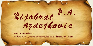 Mijobrat Azdejković vizit kartica